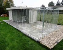 Jaro - Houten hondenren met tuinhuis 4,5x2,5m + buitenren