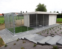 Jaro - Houten hondenren met tuinhuis 6x3m + buitenren 3x3m